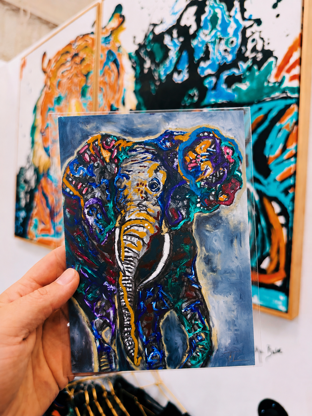 Motion the Elephant Print